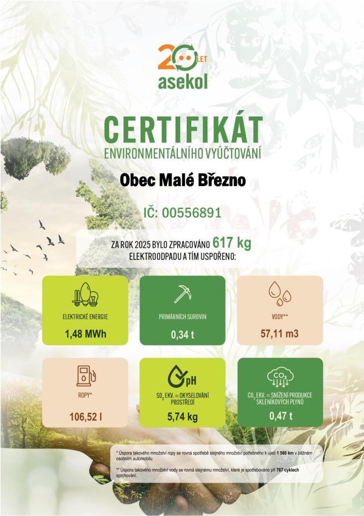 Certifikát Environmentálního vyúčtování
